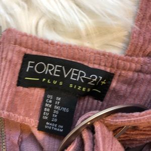 Forever 21 Dresses - Forever 21 1x NWT rose corderoy mod overall dress Forever 21 Dresses - Forever 21 1x NWT rose corderoy mod overall dress